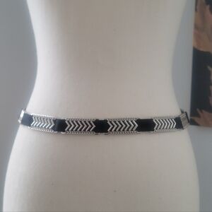 3/$30 Vintage 80s Black and Silver Belt
